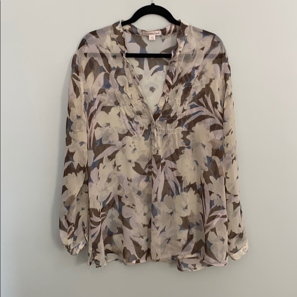 Sheer floral tunic